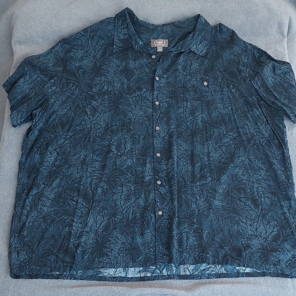 The Foundry Supply Co. Men's 4XL Tropical Palm Rayon Button Down